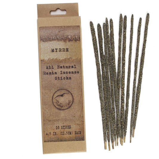 Smudging Incense - Myrrh - Resin Stick Incense - 10 Sticks